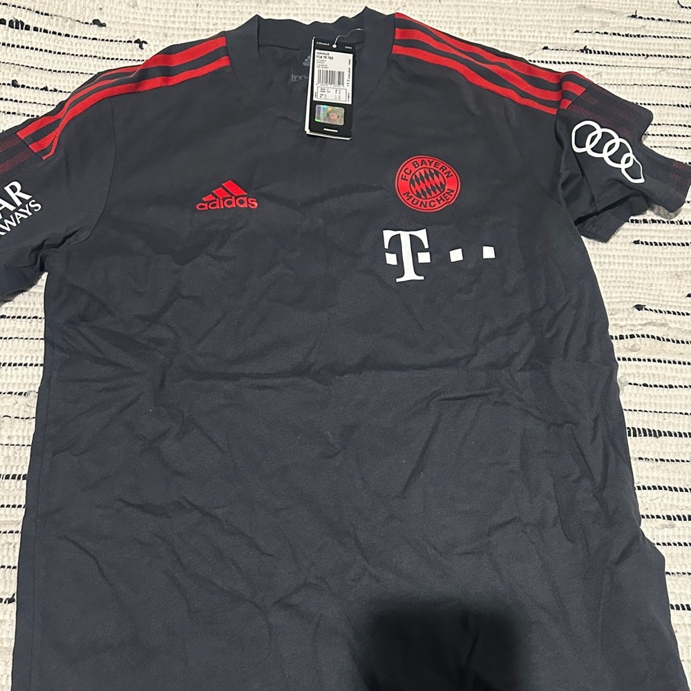 Adidas Bayern Munich Charcoal and Scarlet Tee